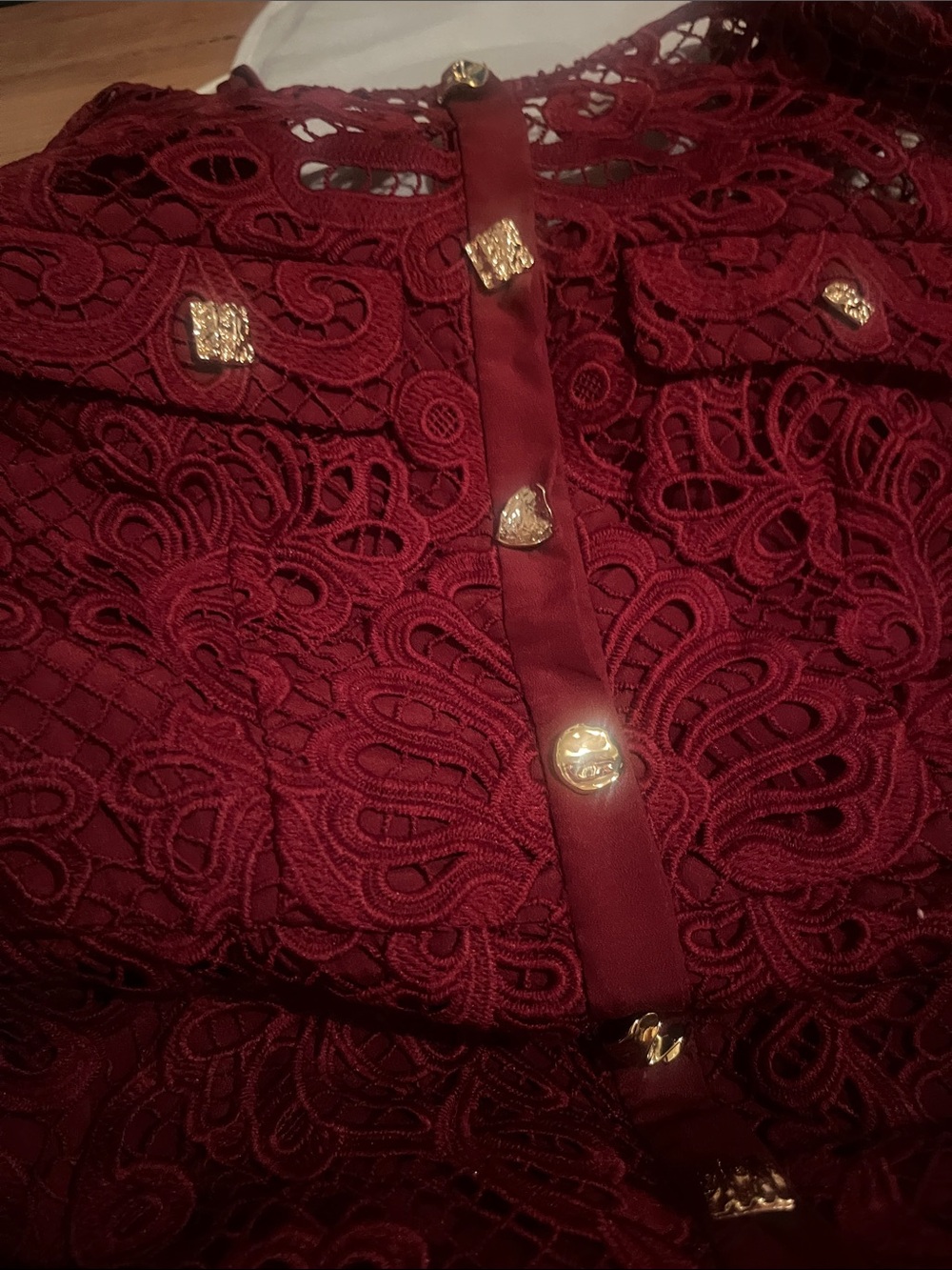 Self portrait lace burgundy dress us4 guipure stunning - Picture 6 of 9